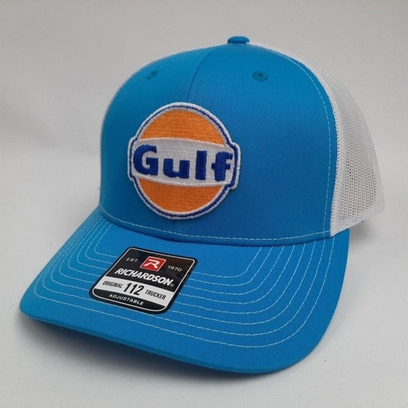 Le Mans GULF Embroidered Patch Richardson 112 Trucker Mesh Snapback Cap Racing - Picture 4 of 7